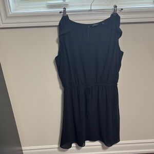 Reitmans Black Sleeveless Drawstring Waist Mini Dress